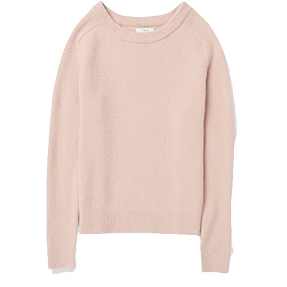 Daily Ritual Cotton Crew Neck Sweater Cozy Boucle Women’s‎ XL Pale Pink Knit